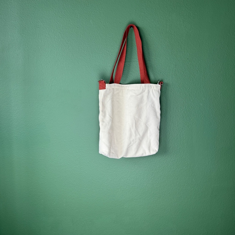 Beige Canvas Tote Bag Lightweight, Detachable Shoulder Strap - Picture 3 of 3